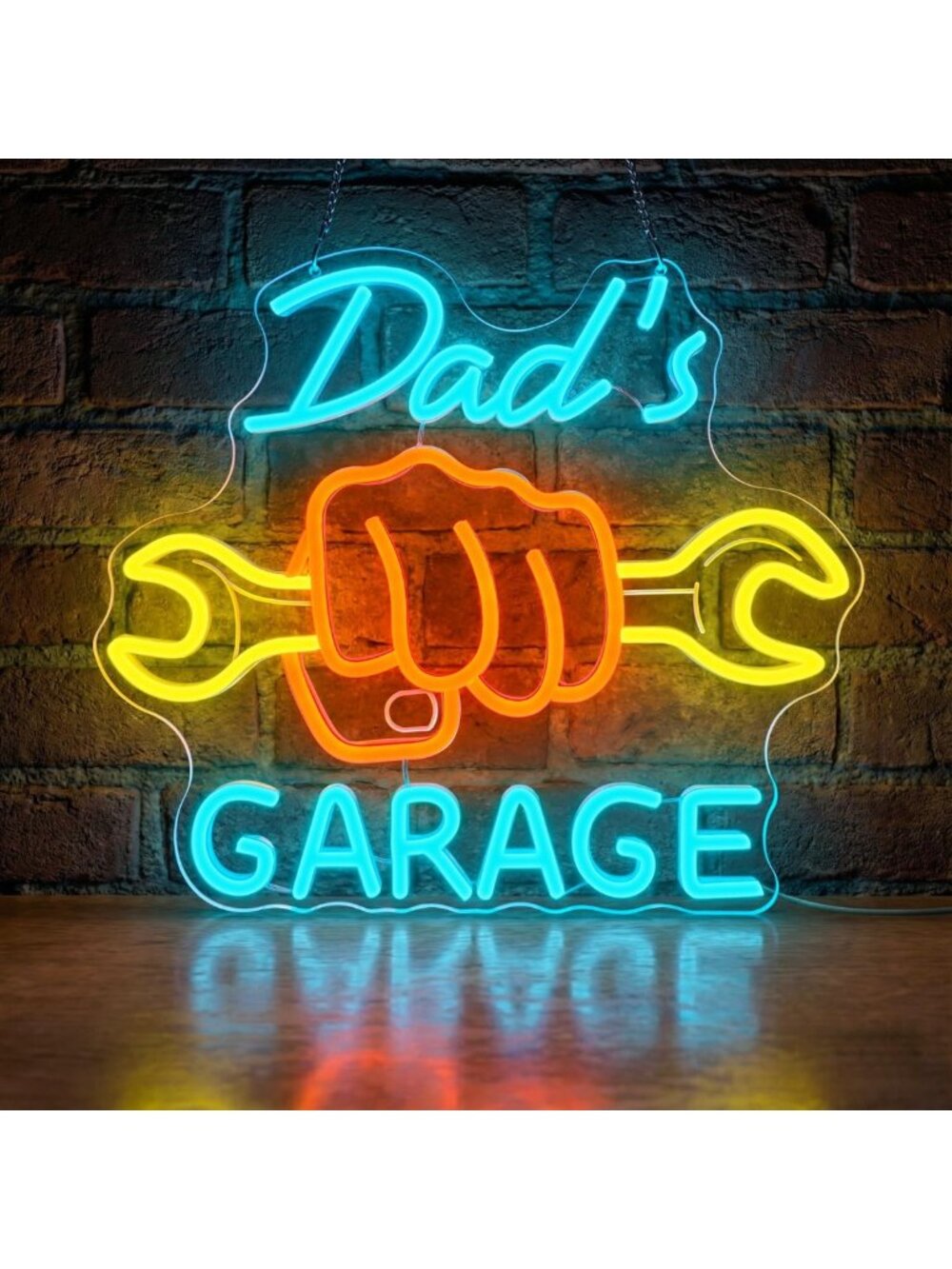 Dimmable LED Neon Sign for Garage, Man Cave Decor, Perfect Father's Day Gift